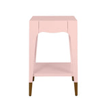 Patti Pink Side Table by Worlds Away | Petite End Table Front View at Fig Linens and Home