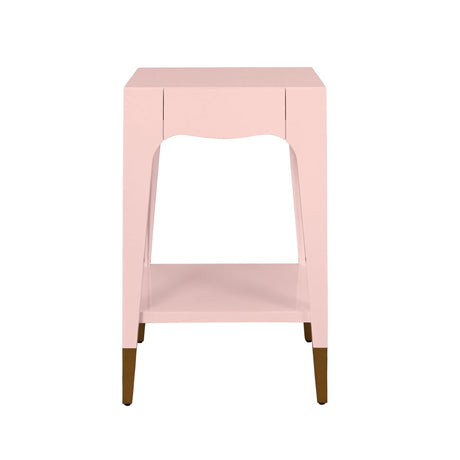 Patti Pink Side Table by Worlds Away | Petite End Table Front View at Fig Linens and Home