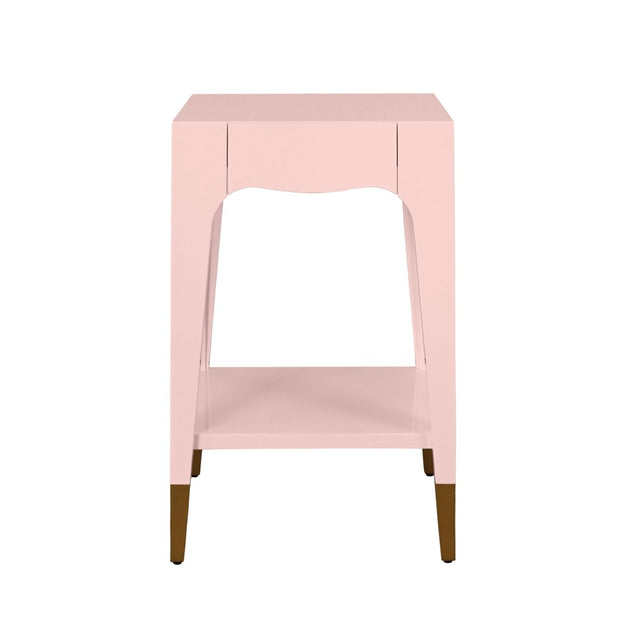 Patti Pink Side Table by Worlds Away | Petite End Table Front View at Fig Linens and Home