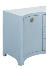 Paulina Modern Classic Light Blue Textured Linen Buffet by Worlds Away at Fig Linens and Home 7