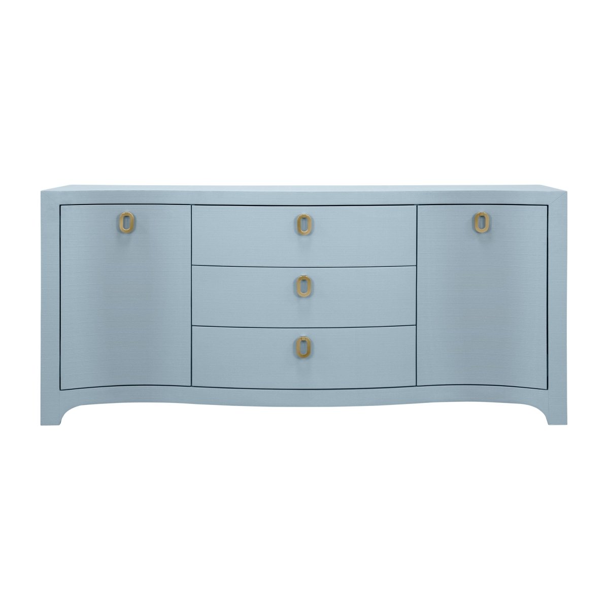 Paulina Modern Classic Light Blue Textured Linen Buffet by Worlds Away at Fig Linens and Home 1