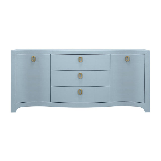 Paulina Modern Classic Light Blue Textured Linen Buffet by Worlds Away at Fig Linens and Home 1