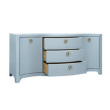 Paulina Modern Classic Light Blue Textured Linen Buffet by Worlds Away at Fig Linens and Home 4
