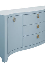 Paulina Modern Classic Light Blue Textured Linen Buffet by Worlds Away at Fig Linens and Home 6