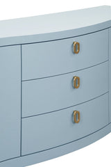 Paulina Modern Classic Light Blue Textured Linen Buffet by Worlds Away at Fig Linens and Home 5
