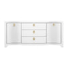 Worlds Away Paulina Modern Classic White Textured Linen Buffet Cabinet at Fig Linens and Home 1