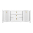 Worlds Away Paulina Modern Classic White Textured Linen Buffet Cabinet at Fig Linens and Home 1
