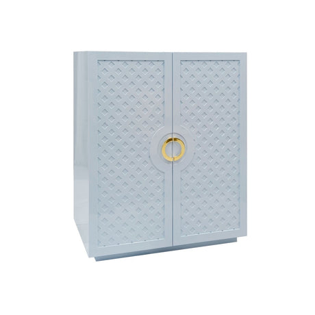 Worlds Away Poppy Light Blue Cabinet at Fig Linens and Home for Dorm, Guest Suite or Home Theatre 3