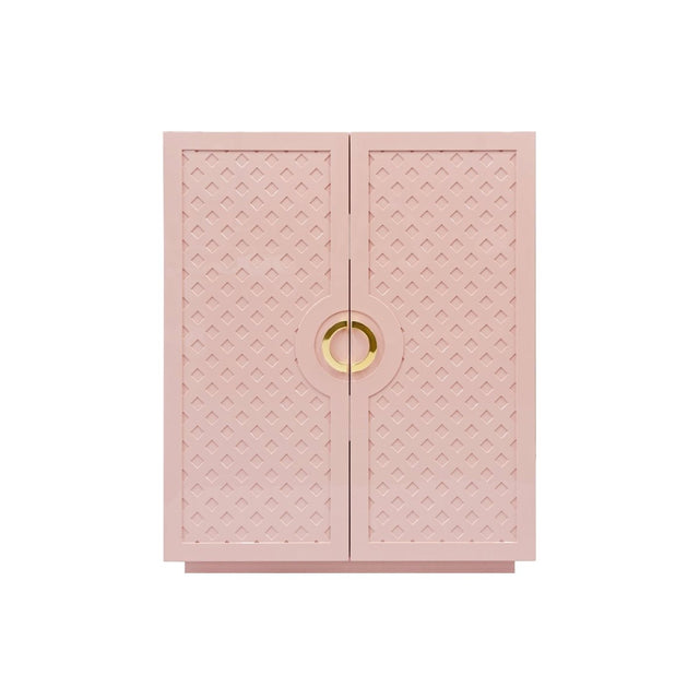 Poppy Pink Cabinet by Worlds Away at Fig Linens and Home | Dorm Room or Guest Suite Furniture 1