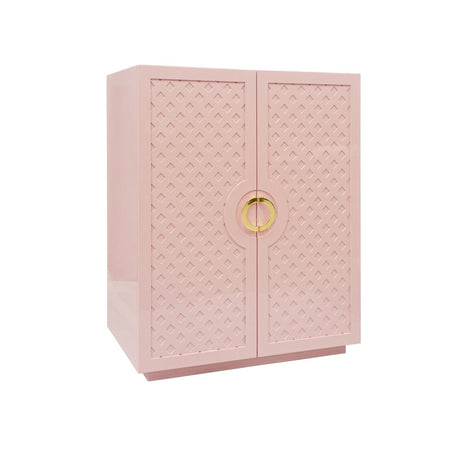 Poppy Pink Cabinet by Worlds Away at Fig Linens and Home | Dorm Room or Guest Suite Furniture 3