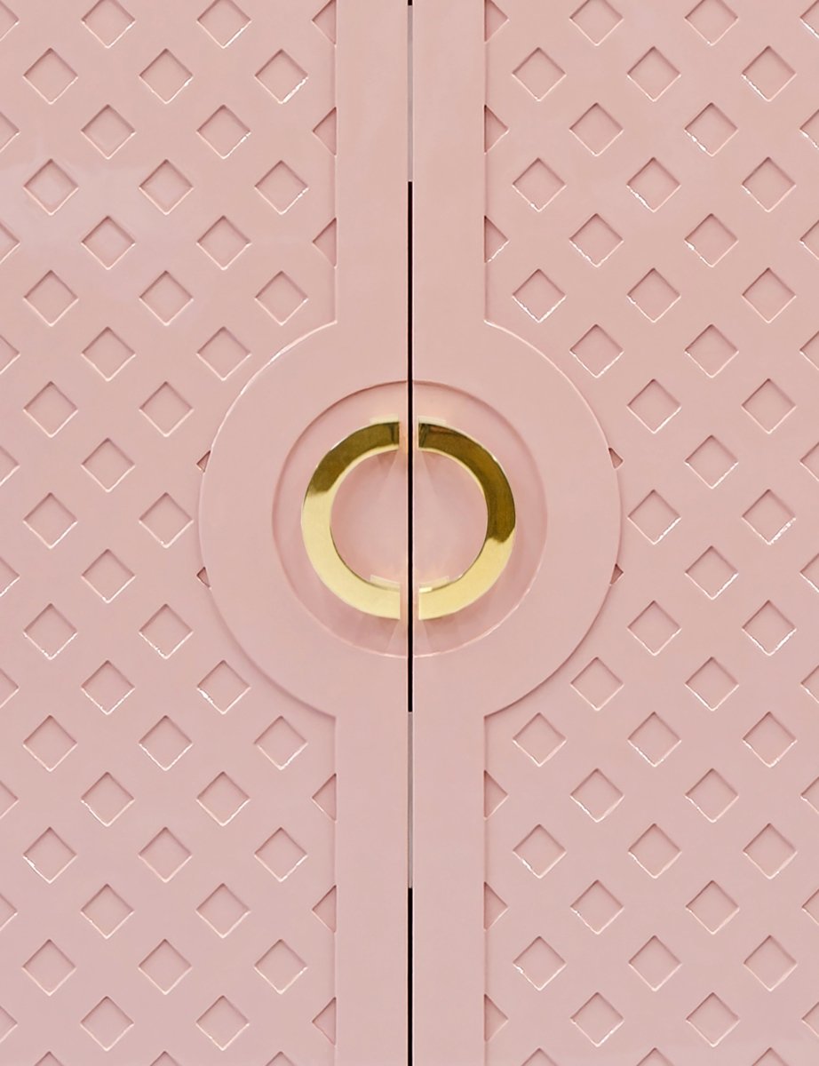 Poppy Pink Cabinet by Worlds Away at Fig Linens and Home | Dorm Room or Guest Suite Furniture 4