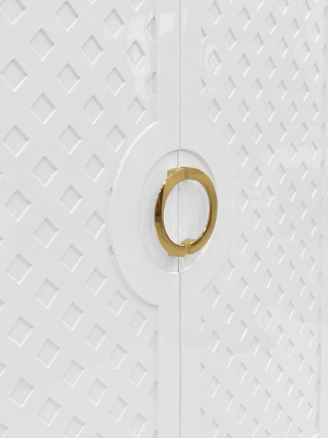 Worlds Away Poppy White Cabinet for Home Theatre, Dorm Room or Guest Suite - View 4