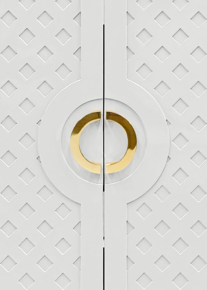 Worlds Away Poppy White Cabinet for Home Theatre, Dorm Room or Guest Suite - View 5