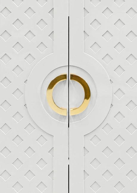 Worlds Away Poppy White Cabinet for Home Theatre, Dorm Room or Guest Suite - View 5