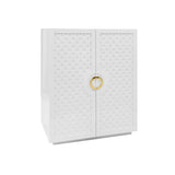 Worlds Away Poppy White Cabinet for Home Theatre, Dorm Room or Guest Suite - View 3
