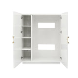 Worlds Away Poppy White Cabinet for Home Theatre, Dorm Room or Guest Suite - View 2