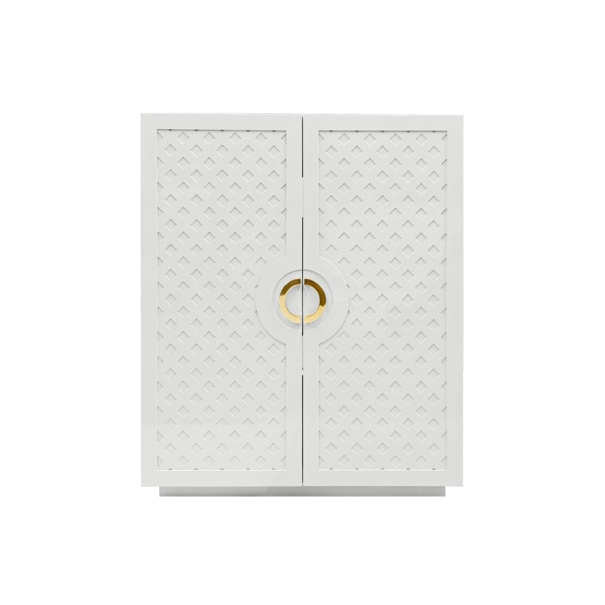 Worlds Away Poppy White Cabinet for Home Theatre, Dorm Room or Guest Suite - View 1