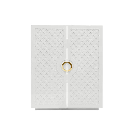 Worlds Away Poppy White Cabinet for Home Theatre, Dorm Room or Guest Suite - View 1