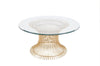 Powell Round Gold Coffee Table 30" Diameter by Worlds Away at Fig Linens and Home 2