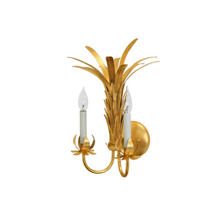 Reseda Gold Sconce by Worlds Away at Fig Linens and Home | Two-Arm Wall Sconce View 4
