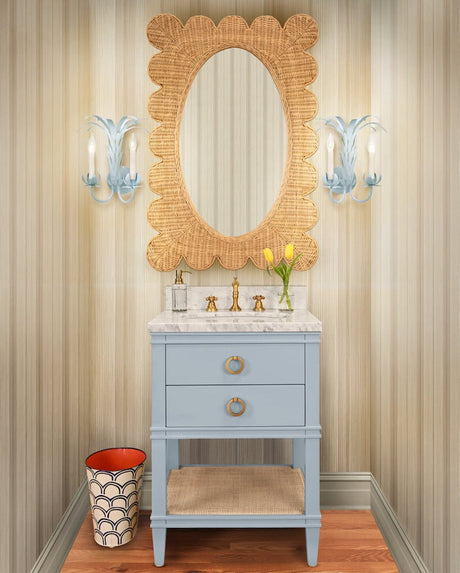 Reseda Gold Sconce by Worlds Away at Fig Linens and Home | Two-Arm Wall Sconce Lifestyle View