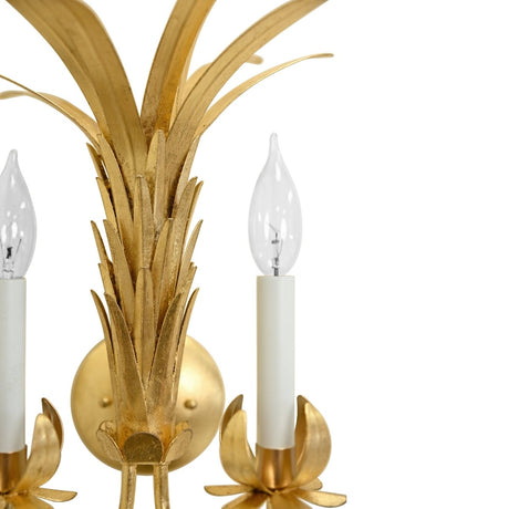 Reseda Gold Sconce by Worlds Away at Fig Linens and Home | Two-Arm Wall Sconce View 6