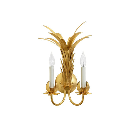 Reseda Gold Sconce by Worlds Away at Fig Linens and Home | Two-Arm Wall Sconce View 2