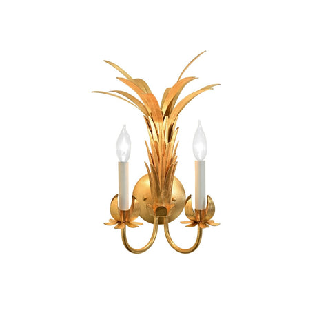 Reseda Gold Sconce by Worlds Away at Fig Linens and Home | Two-Arm Wall Sconce View 1