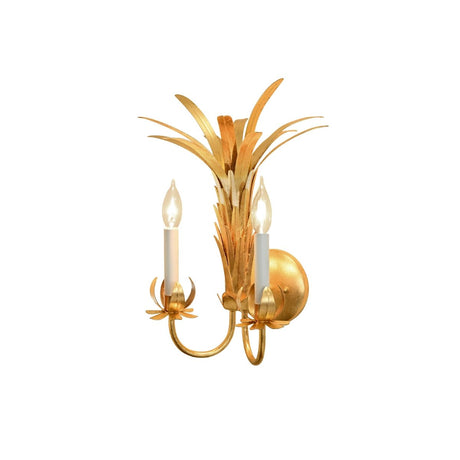 Reseda Gold Sconce by Worlds Away at Fig Linens and Home | Two-Arm Wall Sconce View 3