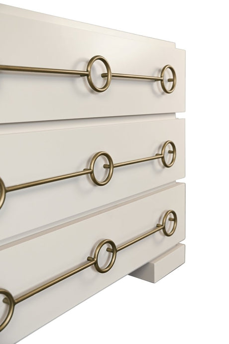 Roderick Antique White Dresser by Worlds Away at Fig Linens and Home - Detail View 2
