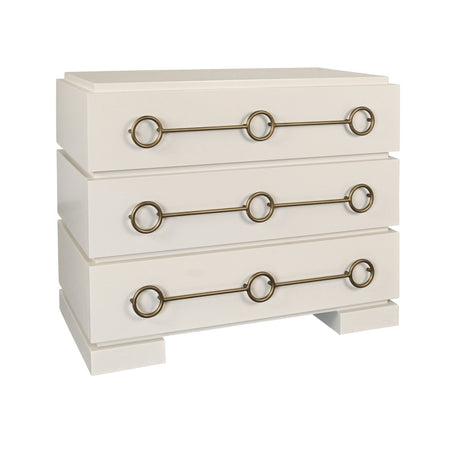 Roderick Antique White Dresser by Worlds Away at Fig Linens and Home - Angle View