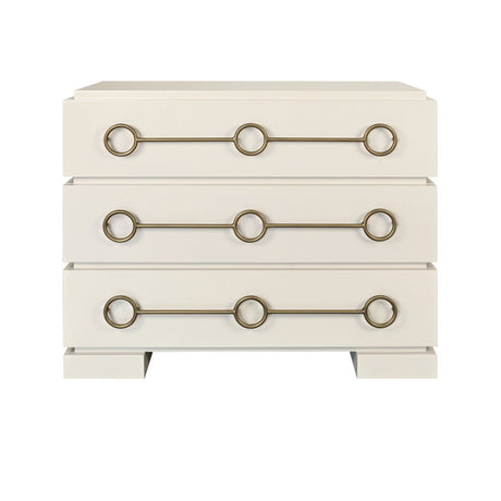 Roderick Antique White Dresser by Worlds Away at Fig Linens and Home - Front View
