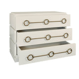 Roderick Antique White Dresser by Worlds Away at Fig Linens and Home - Drawers View