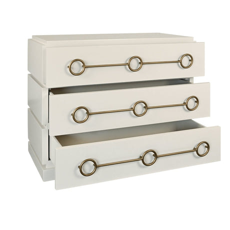Roderick Antique White Dresser by Worlds Away at Fig Linens and Home - Drawers View