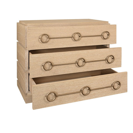 Roderick Cerused Oak Dresser by Worlds Away at Fig Linens and Home - Drawers Open View