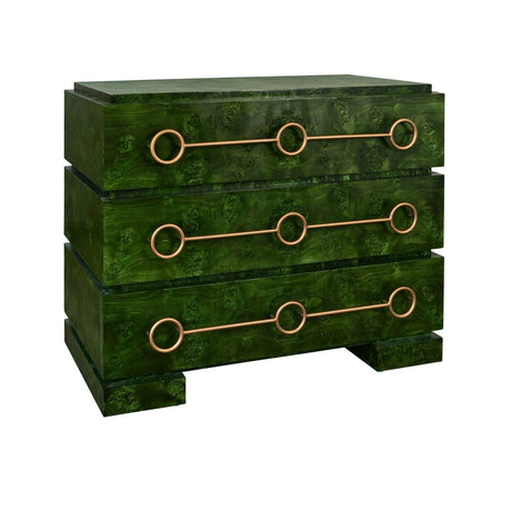 Roderick Emerald Burlwood Dresser by Worlds Away - Cabinet Angle View at Fig Linens and Home