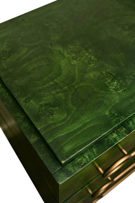 Roderick Emerald Burlwood Dresser by Worlds Away - Cabinet Detail View at Fig Linens and Home 2