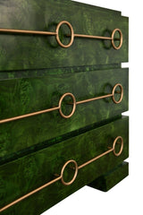 Roderick Emerald Burlwood Dresser by Worlds Away - Cabinet Detail View at Fig Linens and Home 1