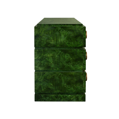 Roderick Emerald Burlwood Dresser by Worlds Away - Cabinet Side View at Fig Linens and Home