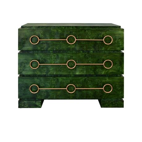 Roderick Emerald Burlwood Dresser by Worlds Away - Cabinet Front View at Fig Linens and Home
