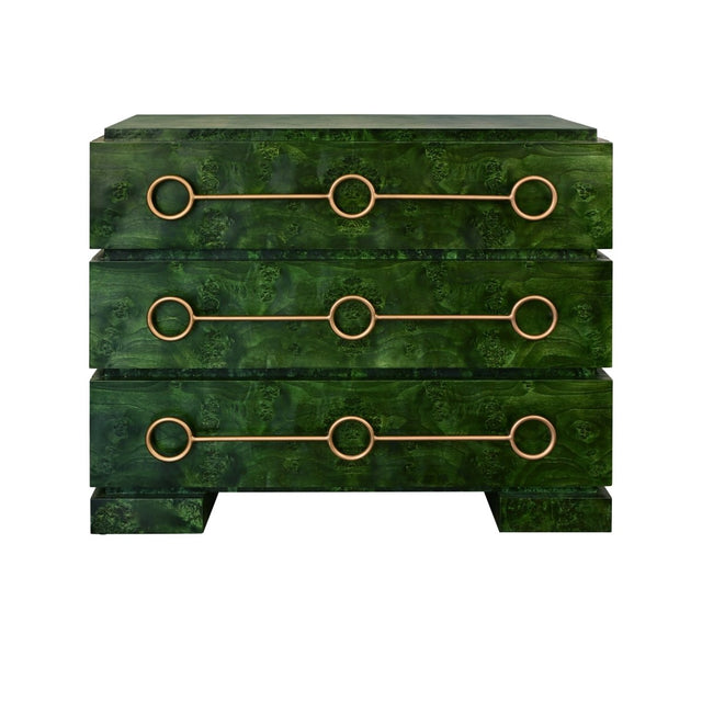 Roderick Emerald Burlwood Dresser by Worlds Away - Cabinet Front View at Fig Linens and Home