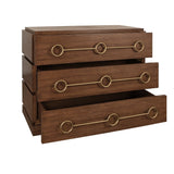 Roderick Provincial Brown Oak Dresser by Worlds Away at Fig Linens and Home - Drawers Open View