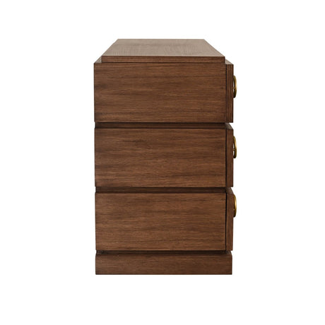 Roderick Provincial Brown Oak Dresser by Worlds Away at Fig Linens and Home - Side View