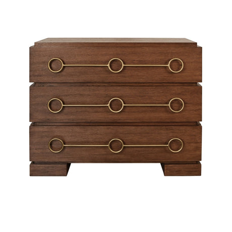 Roderick Provincial Brown Oak Dresser by Worlds Away at Fig Linens and Home - Front View