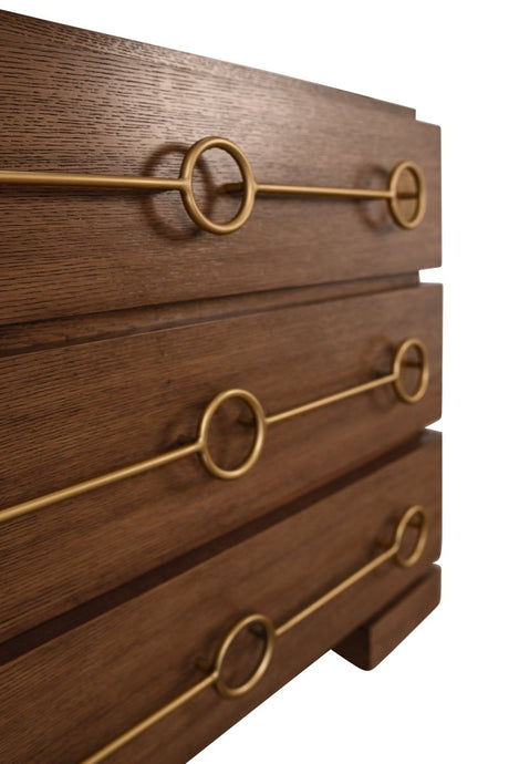 Roderick Provincial Brown Oak Dresser by Worlds Away at Fig Linens and Home - Detail View 2