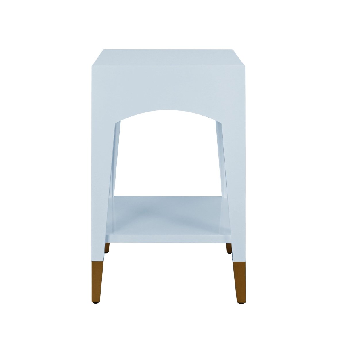 Side View of End Table - Worlds Away Ronny Light Blue Side Table at Fig Linens and Home
