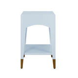 Side View of End Table - Worlds Away Ronny Light Blue Side Table at Fig Linens and Home