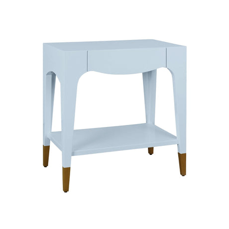 Angle View of End Table - Worlds Away Ronny Light Blue Side Table at Fig Linens and Home
