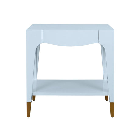 Front View of End Table - Worlds Away Ronny Light Blue Side Table at Fig Linens and Home