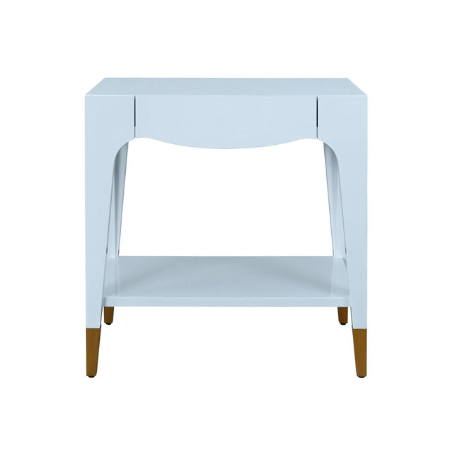 Front View of End Table - Worlds Away Ronny Light Blue Side Table at Fig Linens and Home